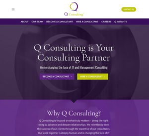 Homepage website design for Q Consulting in Minneapolis