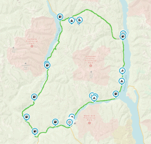 map of Glacier motorcycle route