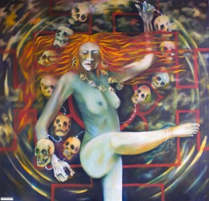 Dance For Kali Hindu Goddess, Kali, yantra, original painting