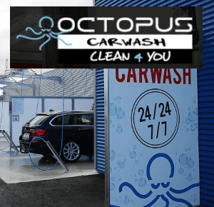 Logo van Carwash & self-carwash, referentieproject camerabewaking BitAssistence in Herentals
