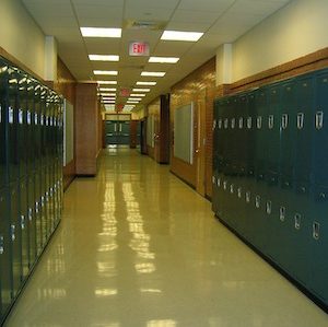 the hallway of a school