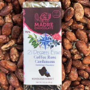 Kona Coffee Rose Cardamom Inclusion Bar 70% Cacao