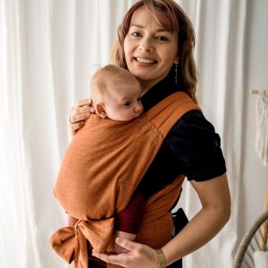 KAVKA handy - caramel linen | nosidełko regulowane, hybrydowe