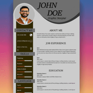 Premium MS Word CV Template Design 1 - Fully Editable & Instant Download