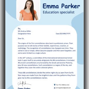 MS Word Cover Letter Template Design 5 Professional Layout
