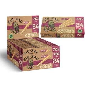 Zig Zag Pre-Rolled Unbleached Cones 70s Size 12pk