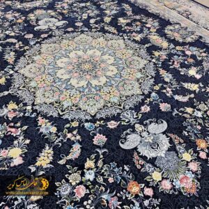 فرش الماس کویر طرح اشرافی سرمه ای کد ۱۲۰۴
