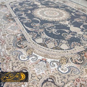 فرش طرح گلاریس کد 6090 دودی