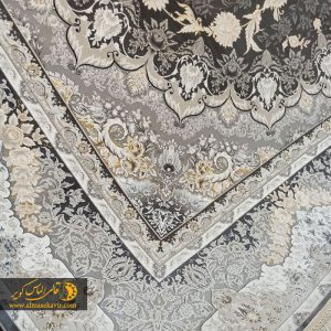 فرش 1200 شانه کاشان طرح زرین مهر دودی