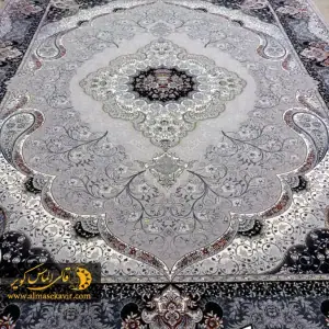 فرش ماشینی الماس کویر کد 1500 نقره‌ای
