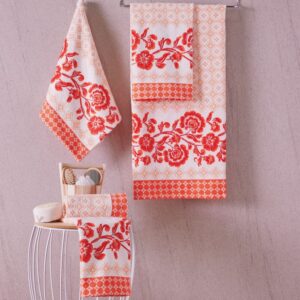 Pacote com 3 Toalhas de Banho Felpuda Estampada Brilhante 70x135