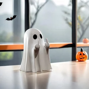 Statue fantôme mignonne – Figurine Halloween effrayante pour déco de table, maison & fête