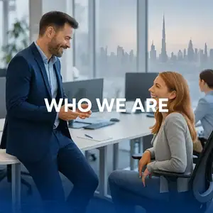 Business professionals collaborating in a modern office