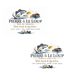 Visuel qui montre le logo d'origine et le logo vectorisé