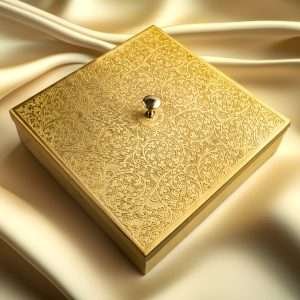 Brass Masaladani | Spice Box for Fresh Spices | handcrafted Floral Design | with Spoon and 9 Conatianers | Premium Spice Box