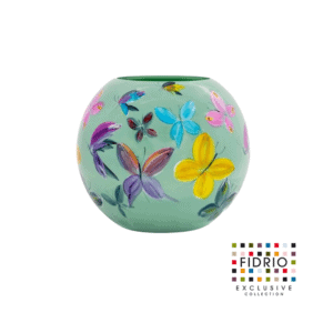 Design vaas bolvase - Fidrio Handpainted Butterflies