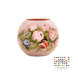 Design vaas bolvase - Fidrio Handpainted Roses