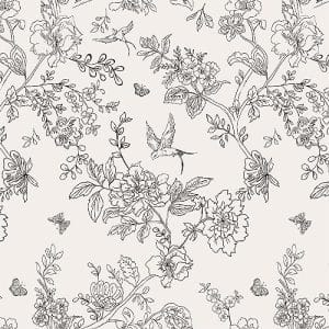 Peel And Stick Wallpaper Birds And Flowers