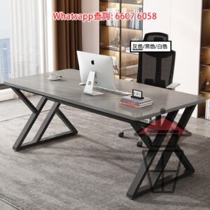 DK49 岩板+X型金屬支架 電競桌 [灰色岩板] X-Metal Frame Computer Sintered Stone Desk