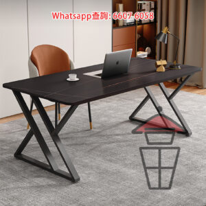 DK49 岩板+X型金屬支架 電競桌 [黑色岩板] X-Metal Frame Computer Sintered Stone Desk