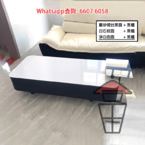 CT08 淨白色面 意式簡約茶几/咖啡桌 Sleek Italian Coffee Table 光滑油亮晶石表面 耐刮耐磨耐熱