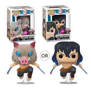 Lot 2 Figurines Funko Pop / Inosuke Hashibira N°875 / Demon Slayer / Flocked Funko Spécial édition (1 Chase + 1 Normal)