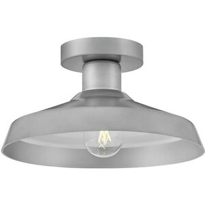 Hinkley Forge 12-inch outdoor flush mount in Antique Brushed Aluminum from the Coastal Elements Collection