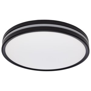 15-inch matte black LED surface mount ceiling light with selectable CCT and night light mode