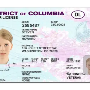 Washington District of Columbia fake ID
