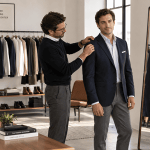 Men's complete personal styling package session with custom tailored clothing audit