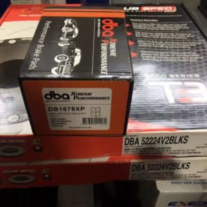 DBA52224BLKS EVO X 2 PIECE FRONT SLOTTED ROTORS & PADS