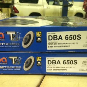 DBA650S T2 FRONT SUBARU SLOTTED ROTORS