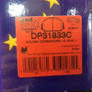 DP31833 EBC REDSTUFF VE & VF FRONT DISC PADS