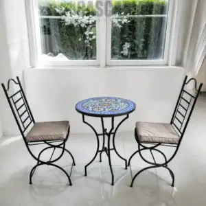 table de balcon en zellige avec deux chaise meilleur qualite prix pas chere