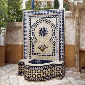fontaine murale en zellige fasizellige de fes moroccan tiles moroccan fontaine en mosaic tiles