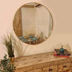 Miroir en laiton et cuivre fait main, élégant et pas cher, pour salon, chambre, salle de bain ou couloir