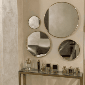 miroir rond en laiton doré trés bon qualité à petit prix