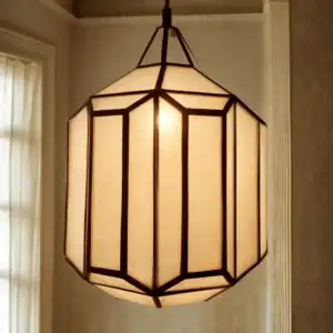 Plafonnier HEXA en cuivre fait main, luminaire artisanal marocain