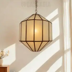 Lustre Noisette en cuivre doré fait main, plafonnier artisanal élégant pour salon, chambre ou entrée
