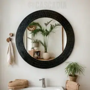 Miroir en zellige Fassi fait main, décoration marocaine traditionnelle et artisanale