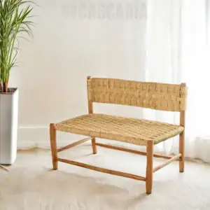 Alternative view of Banquette artisanale en bois avec dossier