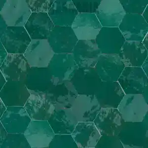 Pose de zellige Alvéoles en intérieur moderne – carreaux hexagonaux