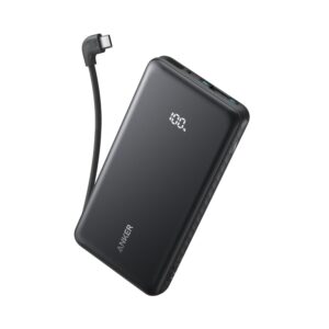 Anker Zolo Power Bank 10000mAh 22.5W With Built-In USB-C Cable, Black
