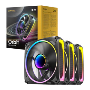 Antec ORBIT PWM 120mm ARGB Fan 3 Pack, Black