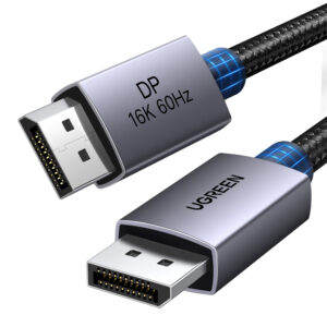 UGREEN DP131 DisplayPort 2.1 Braided Cable 1M ( 80Gbps | 16K | 60Hz ), Black/Grey