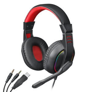 Redragon Over-Ear ARES Aux RGB Gaming Headset, Black