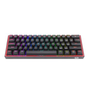 Redragon K617 FIZZ 60% Wired RGB Gaming Keyboard, Black