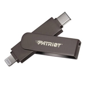 Patriot iLuxe Stick C 256GB USB 3.2 GEN 1 Type C + Lightning Flash Drive, Black