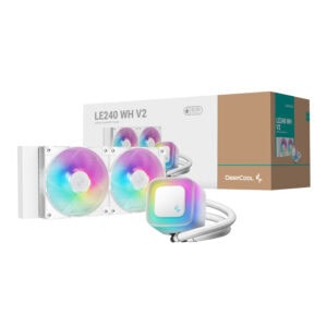 DeepCool LE240 V2 240mm ARGB AIO CPU Liquid Cooler, White