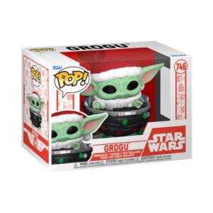 Funko Pop!: Star Wars The Mandalorian, Grogu With Santa Hat In Pram (Holiday)